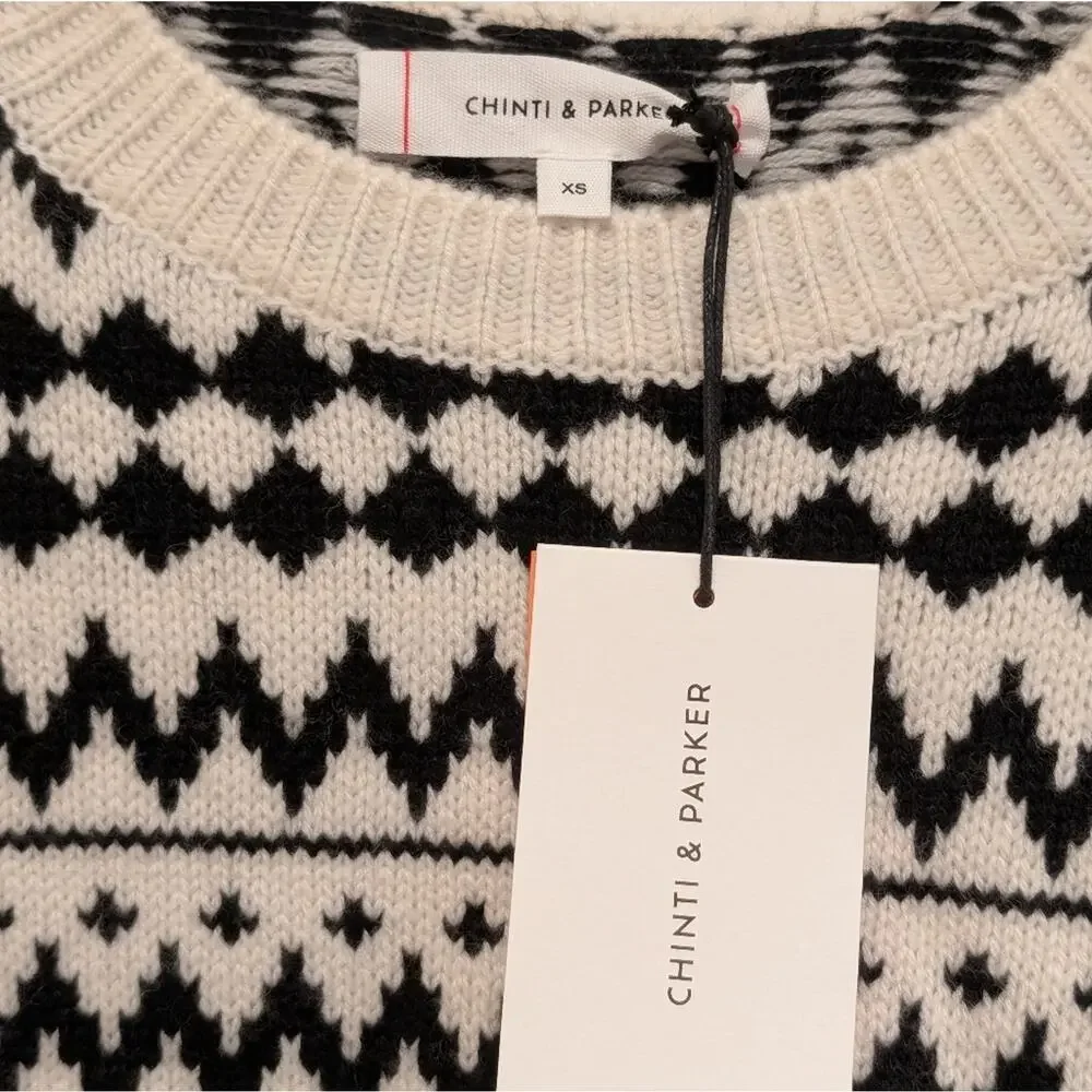 chinti & parker wool-cashmere pop fair isle sweater